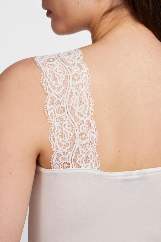 PCBARBERA LACE TOP NOOS 17106017 BRIGHT WHITE